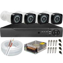 Kit 4 Câmeras Segurança 1080p 20m Dvr Full Hd 4 Canais