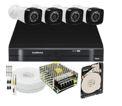 Kit 4 Cameras Segurança 1080p Full Hd Dvr Intelbras 4ch C/hd 250Gb