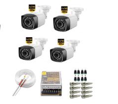 Kit 4 Câmeras Segurança 2MP Infra vermelho Full Hd c/ Acessórios