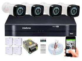 Kit 4 Cameras Segurança 720p Full Hd Dvr Intelbras 4ch S/hd