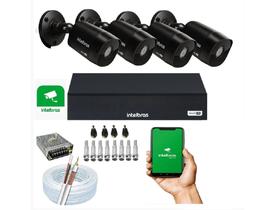 Kit 4 Câmeras Segurança Black VHD 1220 Bullet