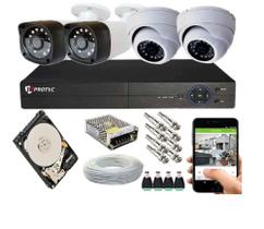 Kit 4 Câmeras Segurança Com Gravador Dvr Hdmi Acesso Nuvem Kit 4 Câmeras Segurança Com Gravador Dvr Hdmi Acesso Nuvem