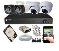 Kit 4 Câmeras Segurança Com Gravador Dvr Hdmi Acesso Nuvem