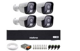 Kit 4 Câmeras Segurança Cores A Noite Dvr Intelbras