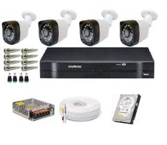 Kit 4 Cameras Segurança + Dvr Intelbras Multi Hd