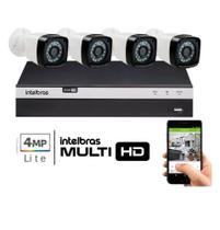 Kit 4 Cameras Segurança Full Hd 1080p Dvr Intelbras Mhdx 3004