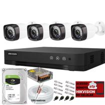 Kit 4 Cameras Segurança Full Hd Dvr Hikvision 4ch c/hd 1tb Kit 4 Cameras Segurança Full Hd Dvr Hikvision 4ch c/hd 1tb