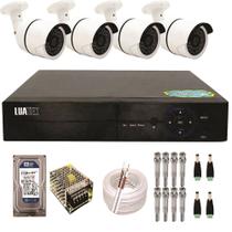 Kit 4 Câmeras Segurança Hd Dvr 4 Canais HD 500Gb - LUATEK/JORTAN