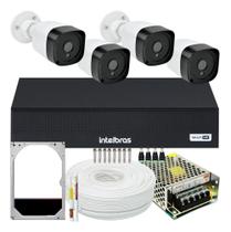 Kit 4 câmeras segurança HD dvr Intelbras Com/Hd