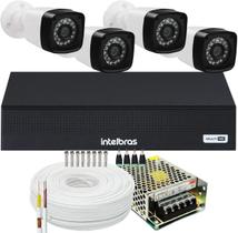 Kit 4 Cameras Segurança Hd Dvr Intelbras mhdx 4ch S/hd