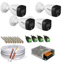 Kit 4 Câmeras segurança Intelbras 1220b Full color com 1 Fonte 5amp 12v + 50m de Cabo e Conectores Kit 4 Câmeras segurança Intelbras 1220b Full color com 1 Fonte 5amp 12v + 50m de Cabo e Conectores