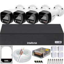 Kit 4 Câmeras Segurança Intelbras Full Color vhd 1120b Dvr Full 4ch hd 500gb colorido noite