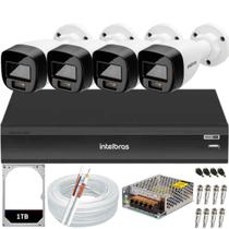 Kit 4 Câmeras Segurança Intelbras VHD 3220b áudio Full Color 1080p Dvr mhdx 3104c 1TB