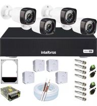 Kit 4 Câmeras Segurança Residencial Dvr Intelbras+app + Hd