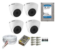 Kit 4 Câmeras Segurança VHC 1120D Hd 720P Intelbras + cabos conectores C/Hd 1TB