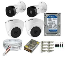 Kit 4 Câmeras Segurança VHC Hd 720P Intelbras + cabos conectores C/Hd 160GB