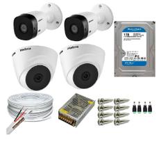 Kit 4 Câmeras Segurança VHC Hd 720P Intelbras + cabos conectores C/Hd 1TB
