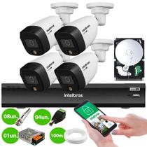 Kit 4 Câmeras Segurança VHD 1220 B Full Color Full HD 1080p Gravador iMHDX 3108 4Ch Com Hd 500Gb