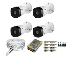 Kit 4 Câmeras Segurança VHL 1120B HD 720 bullet Intelbras + cabos conectores