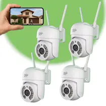 Kit 4 Câmeras Segurança Wi-fi Externa Hd Visão Noturna 360