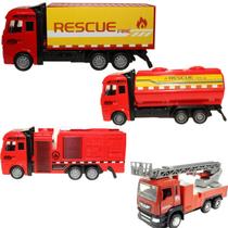 Kit 4 Caminhão bombeiro De Ferro,Plastico Colecionáveis 1:48 Kit 4 Caminhão bombeiro De Ferro,Plastico Colecionáveis 1:48
