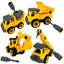 Kit 4 Caminhões Chave Monta Desmonta Brinquedo Menino Kit 4 Caminhões Chave Monta Desmonta Brinquedo Menino