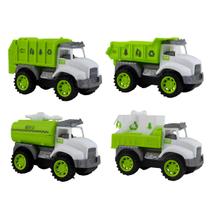 kit 4 Caminhões lixo coleta sanitária caçamba movido fricção kit 4 Caminhões lixo coleta sanitária caçamba movido fricção