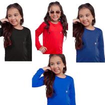 Kit 4 Camisa Infantil Térmica Uv50+ Menina Proteção Solar