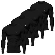 Kit 4 Camisa Térmica Masculina UV Segunda Pele Protação Solar 50+ Manga Longa Dry Fit