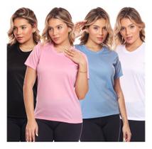 Kit 4 Camisas Dry Fit Academia Esportiva Com Proteção Uv