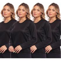 Kit 4 Camisas Feminina Camiseta Térmica Proteção Solar Uv