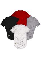 Kit 4 Camisas Longline Cores Diversas Di Nuevo Masculina 100% Algodao 30.1