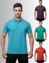 Kit 4 Camisas Masculina Gola Polo Piquet Poliéster