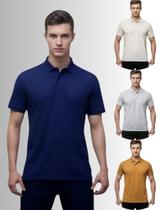 Kit 4 Camisas Masculina Gola Polo Piquet Poliéster