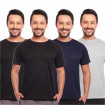 Kit 4 Camisas Masculina Manga Curta Dry Fit Proteção Uv