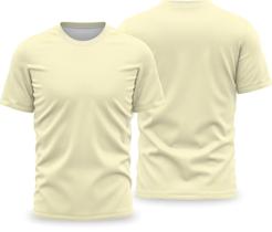 KIT 4 CAMISAS POLIESTER AMARELO Lisa Tradicional