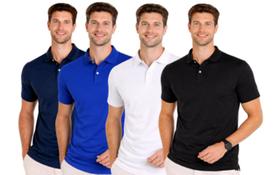 Kit 4 Camisas Polo Masculina Piquet 100% Poliéster Confortável (Cores Padrão) Kit 4 Camisas Polo Masculina Piquet 100% Poliéster Confortável (Cores Padrão)