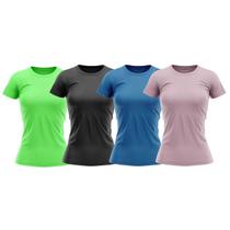 Kit 4 Camisas Proteção Solar UV 50+ Manga Curta Feminina