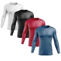 Kit 4 Camisas UV Masculinas com Proteção UV 50+ Manga Longa