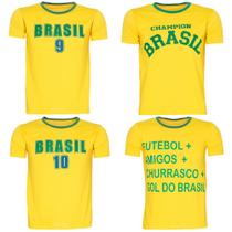 Kit 4 Camiseta Do Brasil Masculina Copa Do Mundo Manga Curta