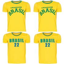 Kit 4 Camiseta Do Brasil Masculina Copa Do Mundo Manga Curta - Zafina