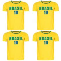 Kit 4 Camiseta Do Brasil Masculina Copa Do Mundo Manga Curta