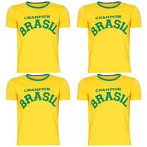 Kit 4 Camiseta Do Brasil Masculina Copa Do Mundo Manga Curta - Zafina