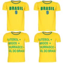 Kit 4 Camiseta Do Brasil Masculina Copa Do Mundo Manga Curta