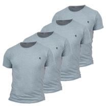 Kit 4 Camiseta Masculina Camisas 100% Algodão Premium Slim Basicas MP
