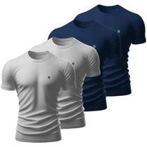 Kit 4 Camiseta Masculina Camisas 100% Algodão Premium Slim Basicas MP