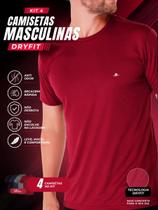 Kit 4 Camiseta Masculina Dry Fit Poliéster Leve Kit 4 Camiseta Masculina Dry Fit Poliéster Leve