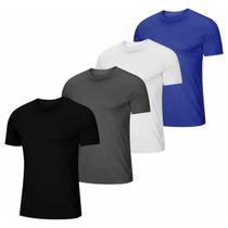 Kit 4 Camiseta Masculina Esportiva Dry Fit Camisa Gola Redonda Lisa