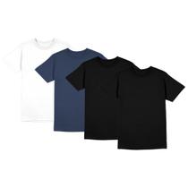 Kit 4 Camiseta Masculina Poliéster Com Toque de Algodão Camisa Blusa Treino Academia Tshrt Esporte Camisetas - AMGK