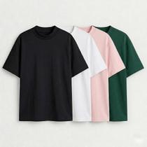 Kit 4 Camiseta Oversized Masculina Street Basic Camisa Lisa T-shirt Diversas Cores